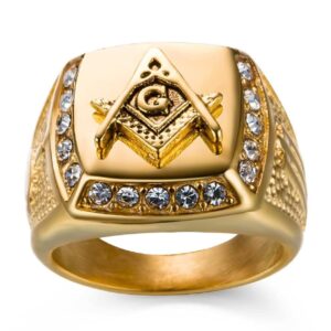 gold enamel masonic ring 0004